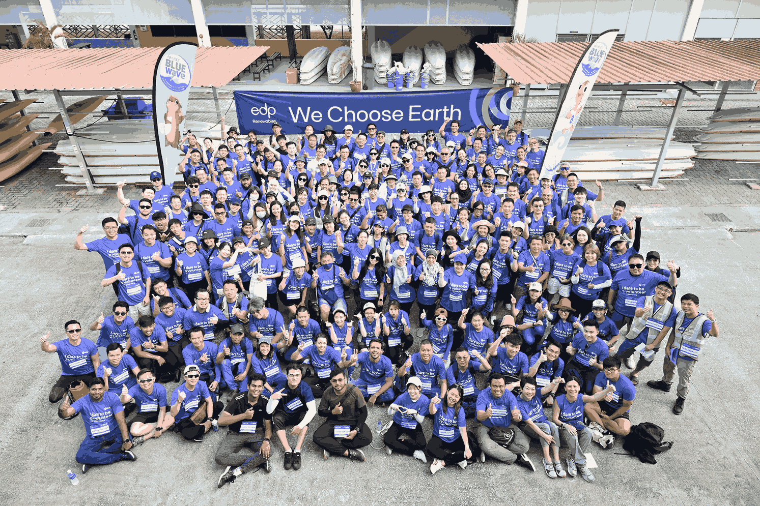 volunteers posing