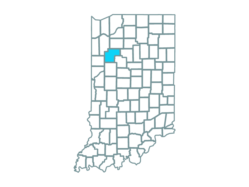 Map highlighting White County in Indiana where Black Prairie Solar will be located