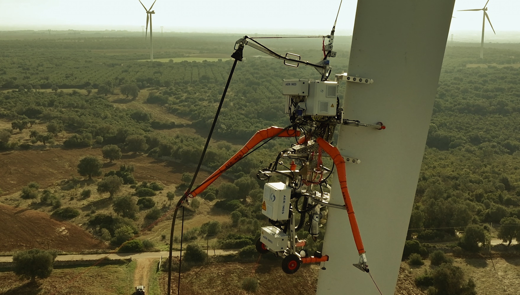 wind turbine maintenance using robotics.
