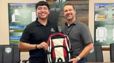 Backpack donation to Central ISD