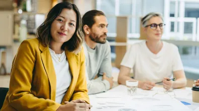 two women and one man image