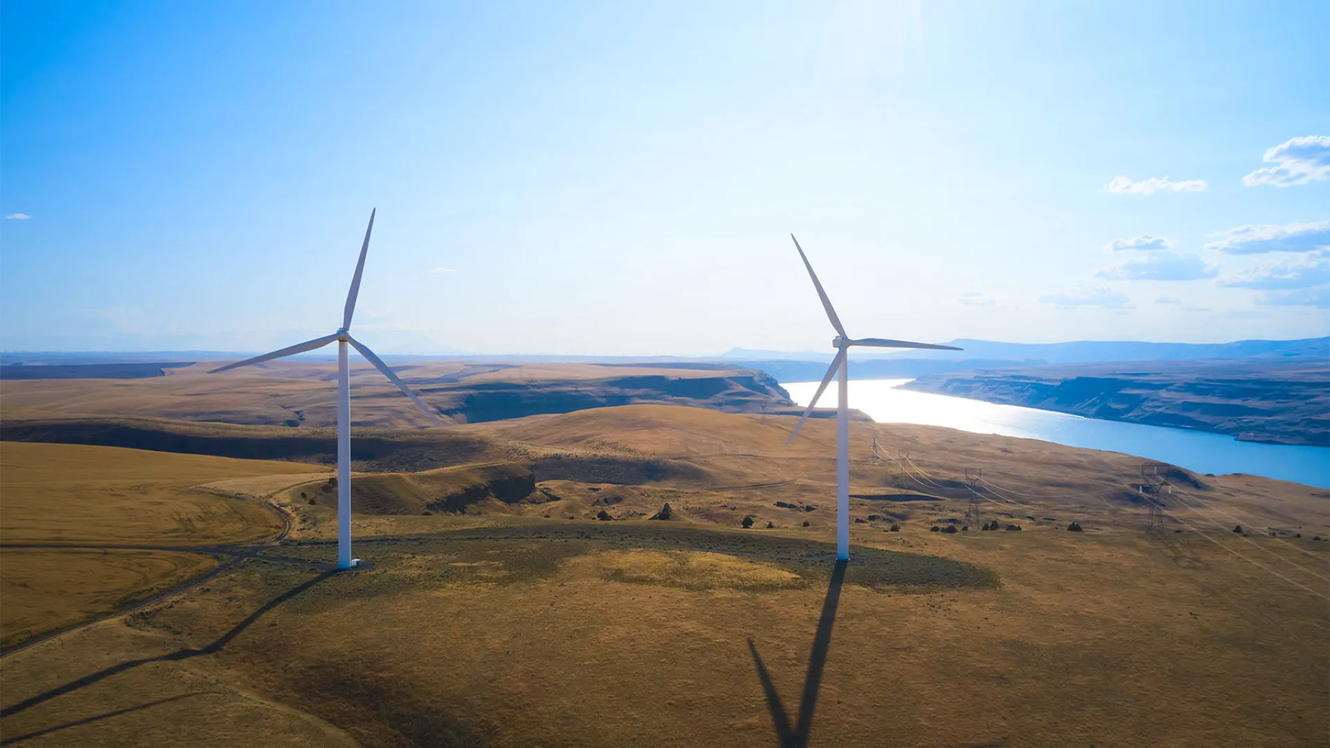 Wind turbines and surrounding landscape at Big River Renewable Energy site