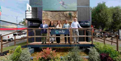 Los protagonistas del pabellón de EDP, sus empleados